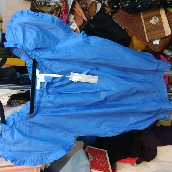 Trinity women's 100% organic cotton blue top Sz small new - Picture 1 of 17